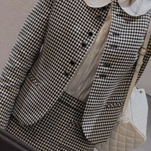 Alternative view of #150.1 Ceramic Button Check Skirt