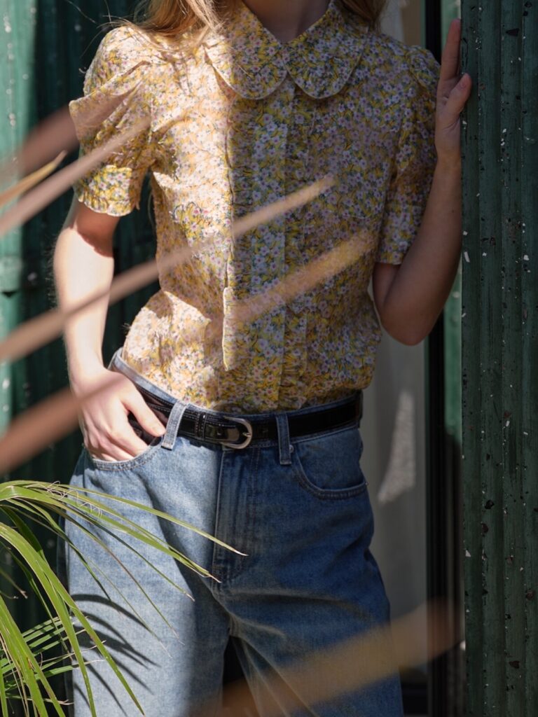#163 Yellow Daisy Blouse