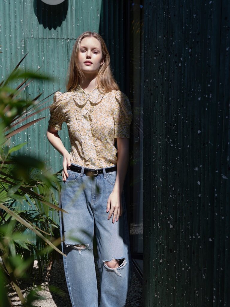 #163 Yellow Daisy Blouse