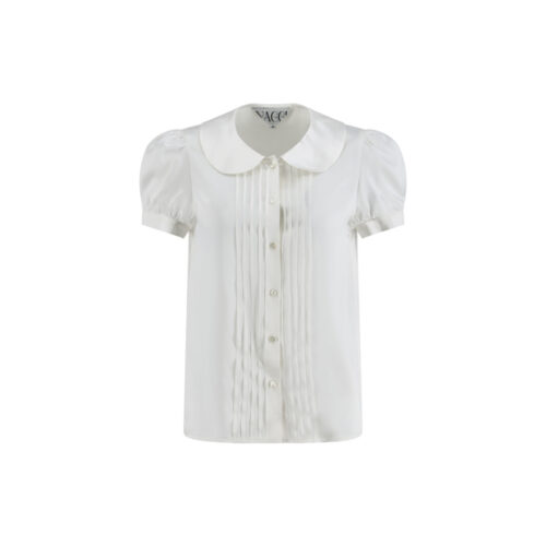 #161 Round Collar Silk Blouse
