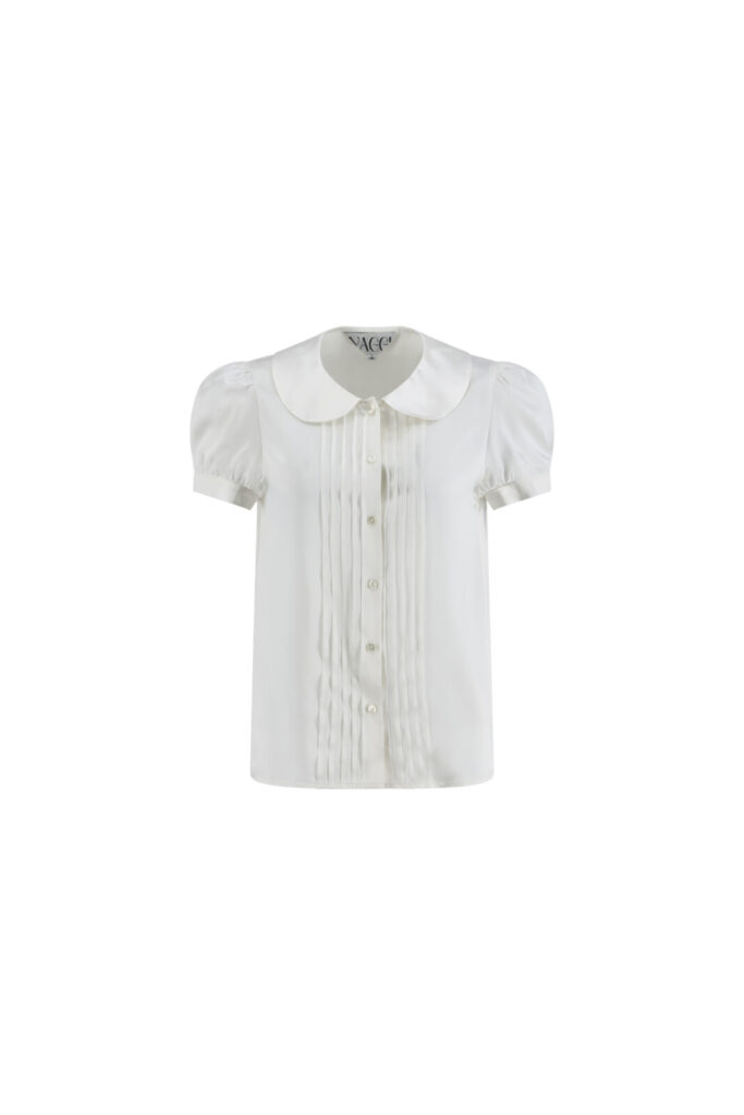 #161 Round Collar Silk Blouse