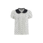 #161.1 Round Collar Polka Dot Blouse