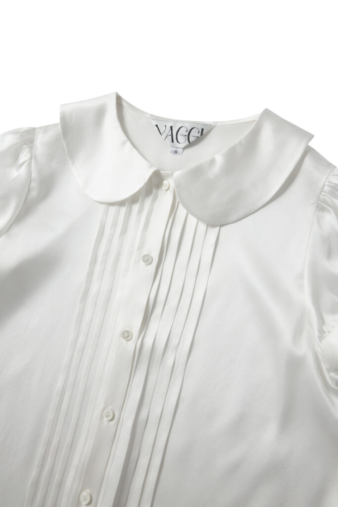 #161 Round Collar Silk Blouse