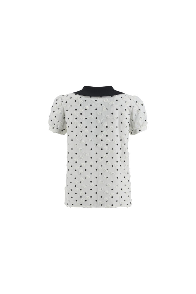 #161.1 Round Collar Polka Dot Blouse