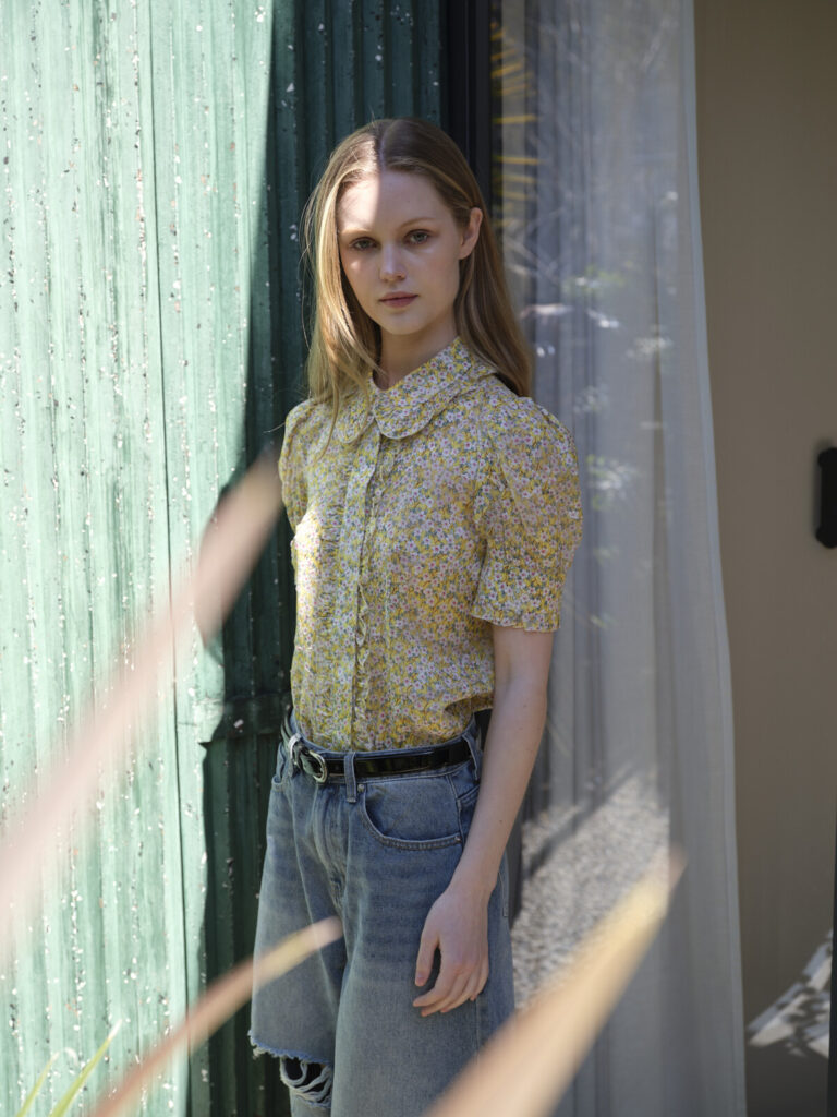 #163 Yellow Daisy Blouse