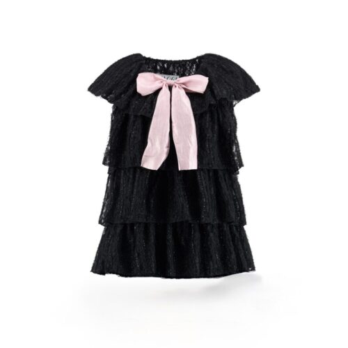 #157 Soft Lace Layered Blouse (Black)