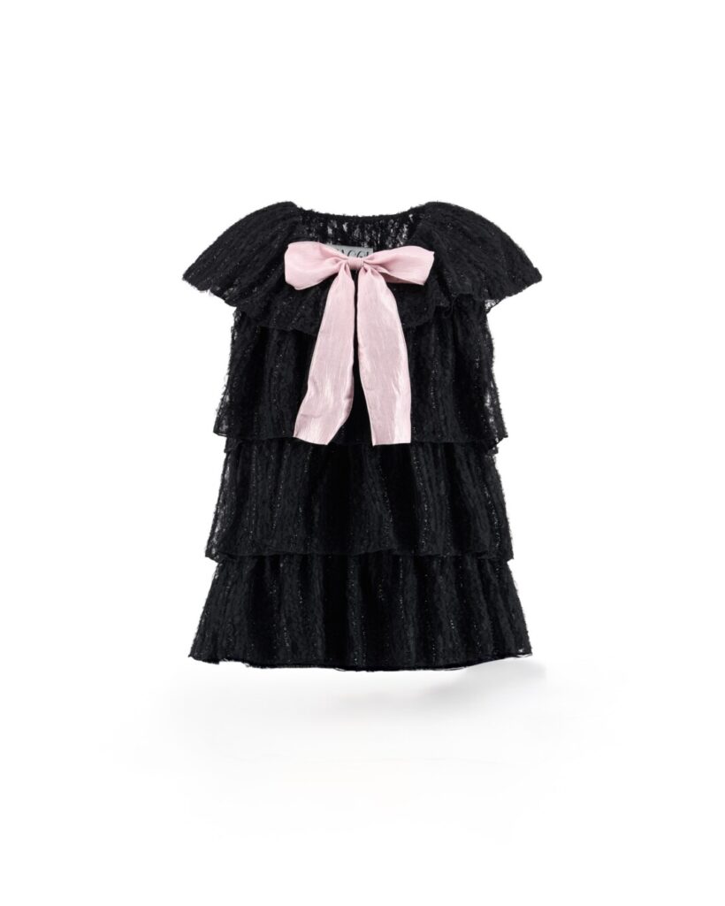 #157 Soft Lace Layered Blouse (Black)