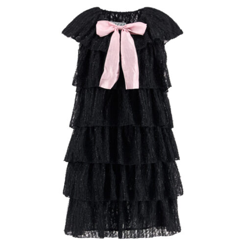 #157.1 Soft Lace Layered Dress (Black)