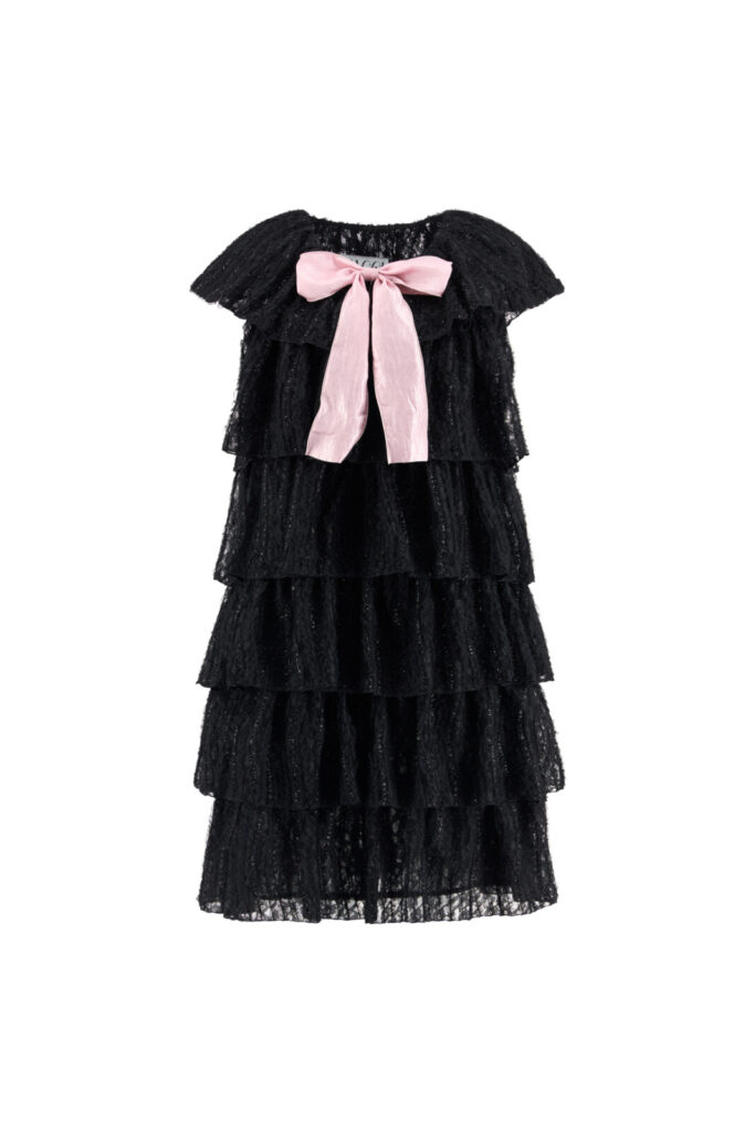#157.1 Soft Lace Layered Dress (Black)