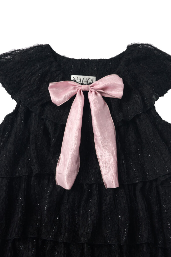 #157.1 Soft Lace Layered Dress (Black)