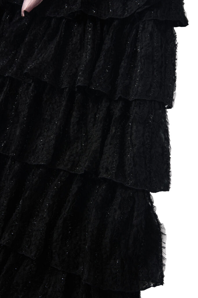#157.1 Soft Lace Layered Dress (Black)