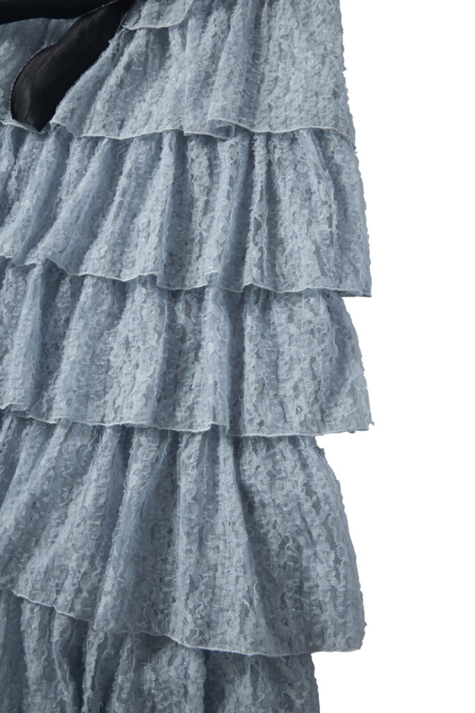 #158 Soft Lace Layered Blouse (Blue)