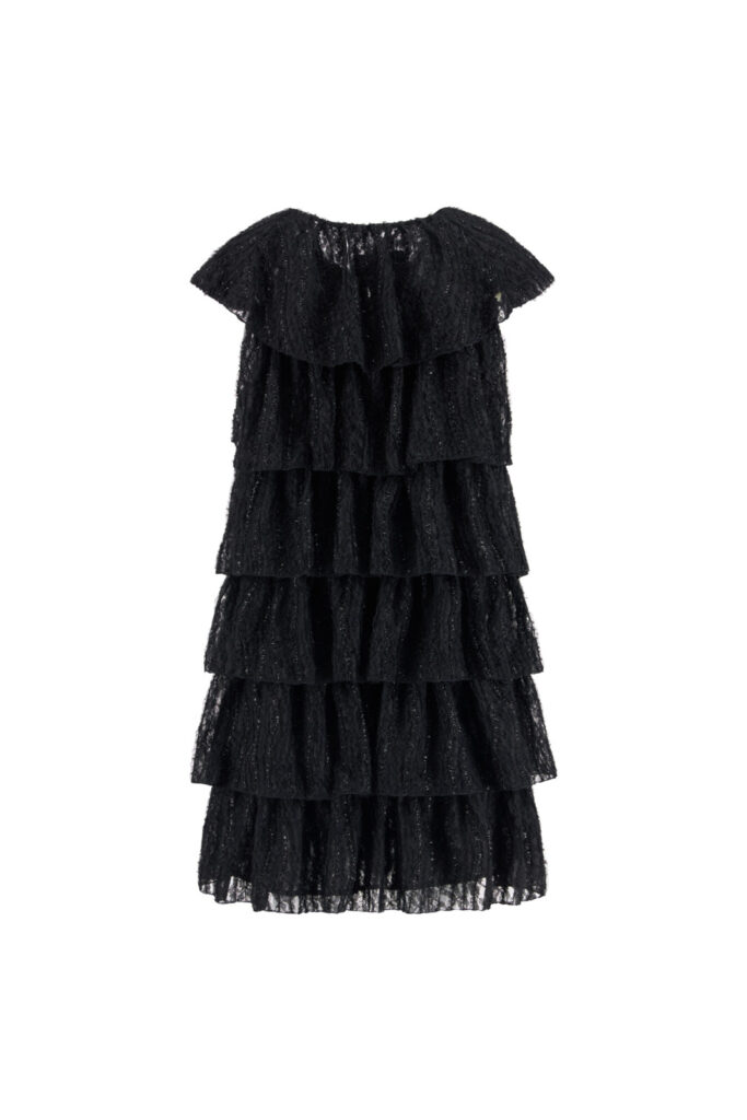 #157.1 Soft Lace Layered Dress (Black)