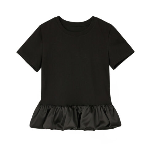 #169.1 Satin Balloon Top (Black)