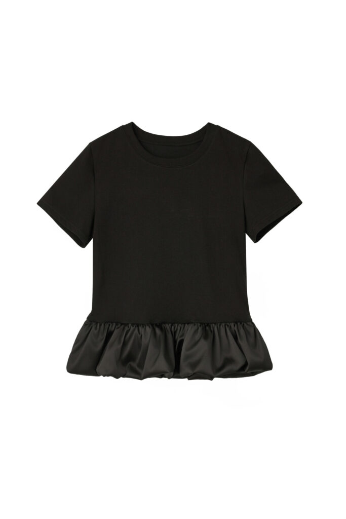 #169.1 Satin Balloon Top (Black)