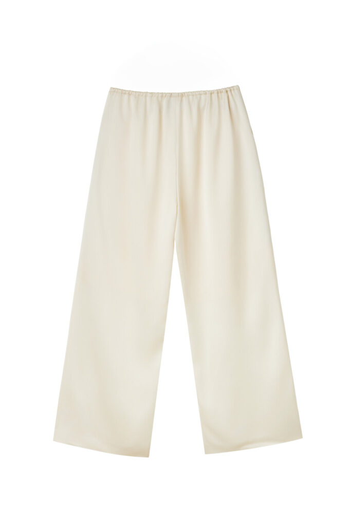 #168.1 Satin Silk Trousers (Pearl Cream)