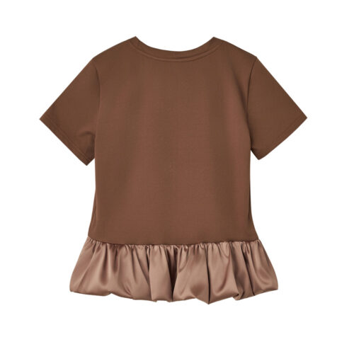 Alternative view of #169.2 Satin Balloon Top (Brown)