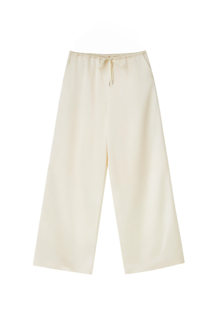 #168.1 Satin Silk Trousers (Pearl Cream)