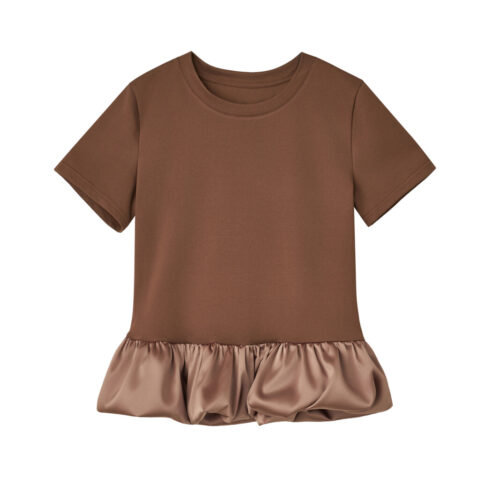 #169.2 Satin Balloon Top (Brown)