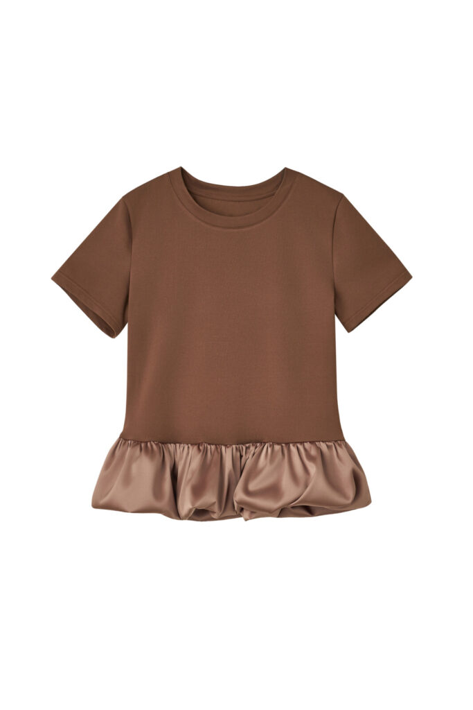 #169.2 Satin Balloon Top (Brown)